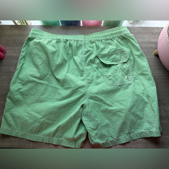 BARBOUR Light Green Striped Swim Trunks - Picture 3 of 7
